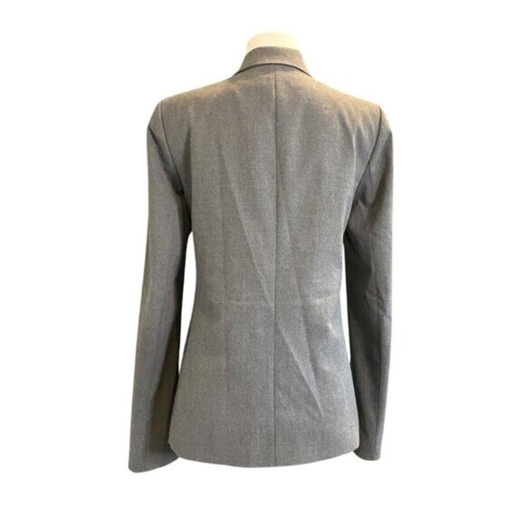 Elie Tahari Notched Collar Slim Lapel One Button Pewter Gray Blazer Size 6 - Picture 3 of 7